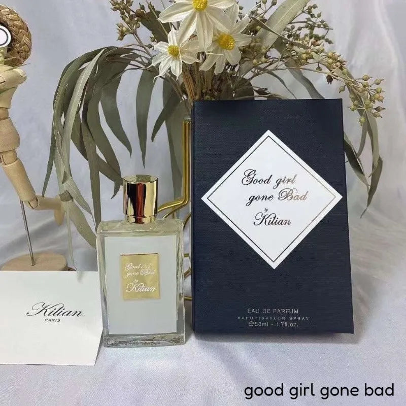 Kilian Good Girl Gone Bad EDP: Unisex 50ml niche fragrance, floral woody spray in signature square glass perfume bottle.