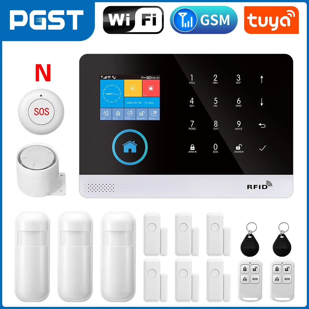 Smart Home Security Alarm System with 4G WiFi App Control by Tidesmit 2G N Tidesmit