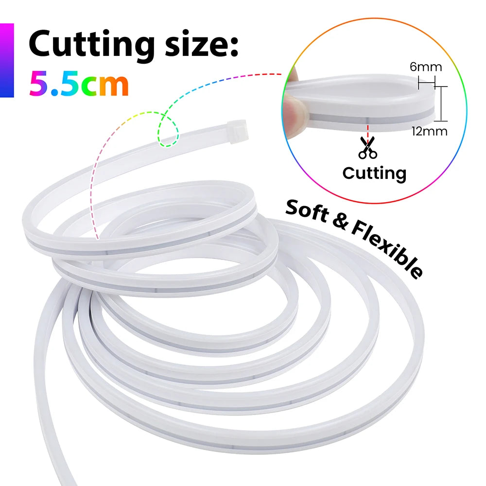 Bluetooth RGB LED Neon Strip Light 5V 3AA Battery Box 17Key 24key 44key Remote Control 108Leds/M 1M 2M 3M Waterproof Home Decor