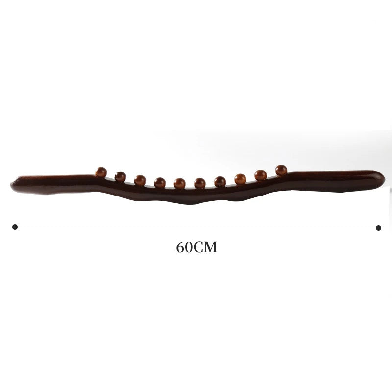 Massage Stick for Back Therapy | Wooden Gua Sha Muscle Relief Roller Massage Roller carbonized 10 beads China Mainland