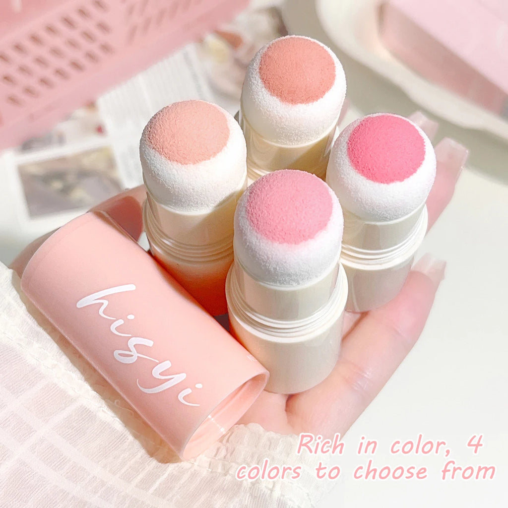 Tidesmit Cloud Soft Matte Blush Stick texture close-up for vibrant natural makeup and flawless skin tone enhancement