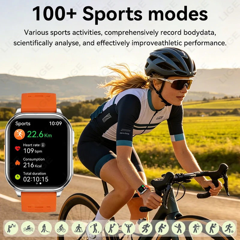 LIGE New 30W Pixel Camera Smart Watch Men 670mAh Battery IP67 Waterproof Sports Fitness Tracker Bluetooth Call Man Smartwatches