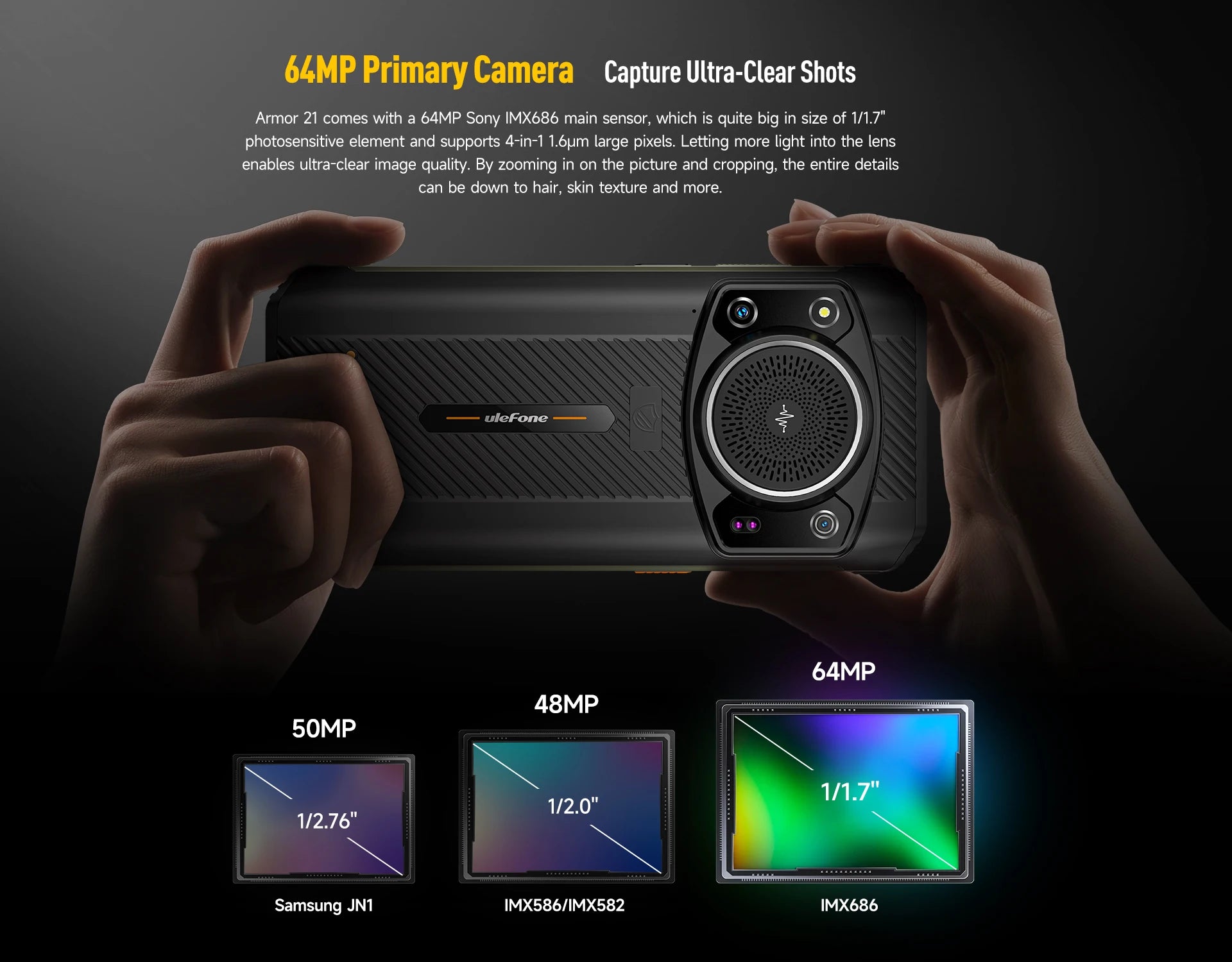 Ulefone Armor 21 16GB RAM 256GB ROM ，Android15  Helio G99 6nm, 64MP Camera,24MP Night Vision Camera ,9600mAh.6.58"120Hz.NFC
