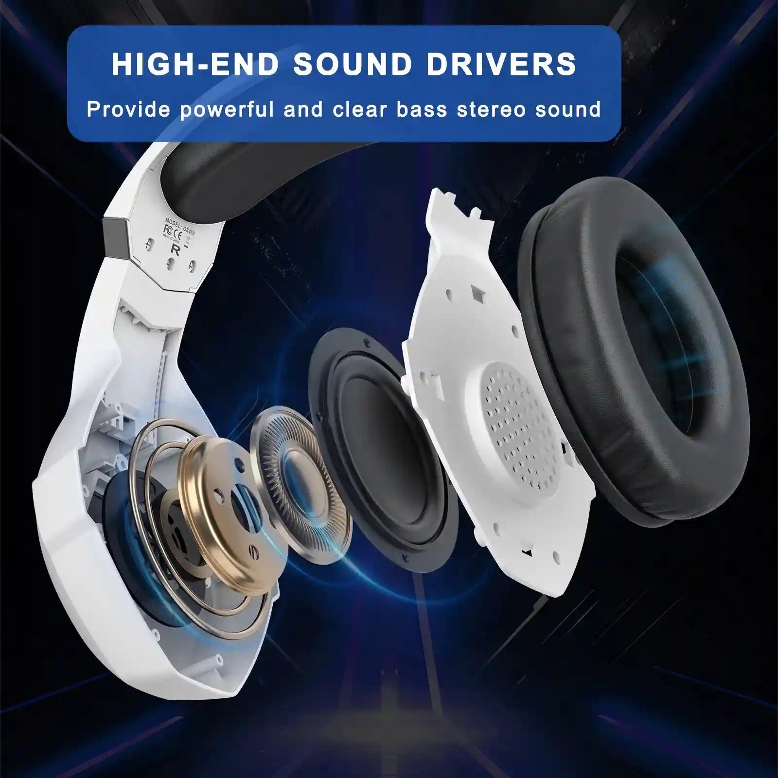 RGB Wired Gaming Headset with Noise Cancelling Mic - Black & White Tidesmit