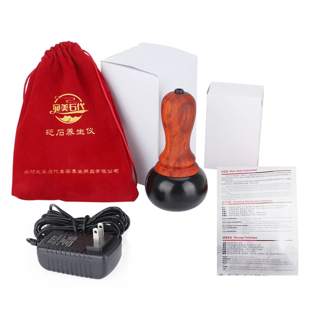 Electric Gua Sha Massager: Heated Jade Tool for Deep Tissue Relief Back Massage Instrument US Plug(100-110V) Tidesmit