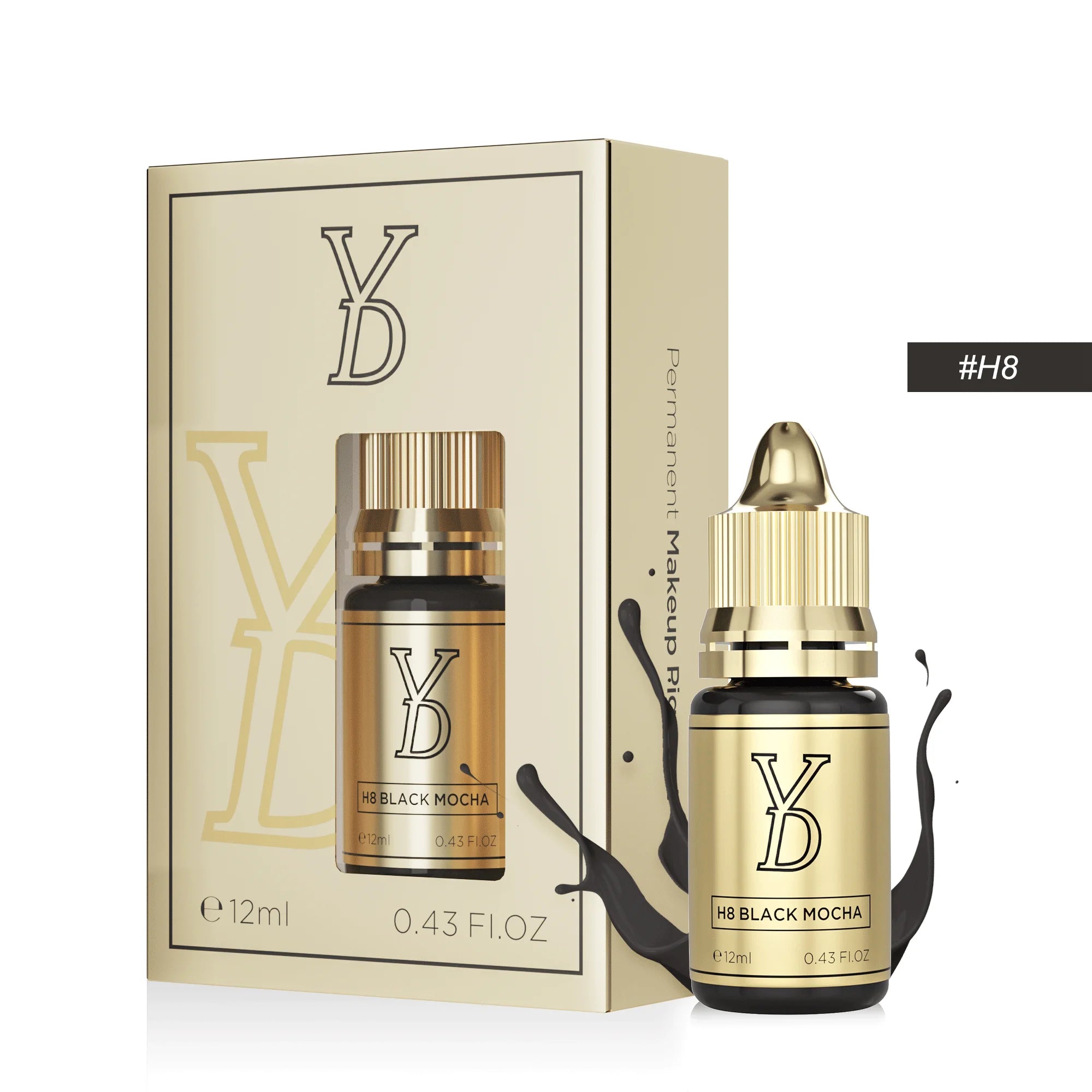 Microblading Pigment Ink Set - 8-Piece Professional Fluid Cream Permanent Makeup Machines H8 BLACK MOCHA Tidesmit