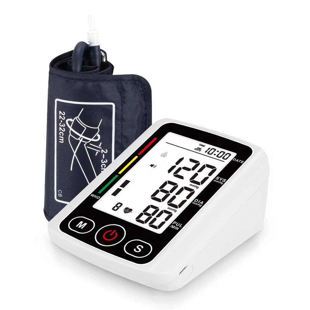 Digital Arm Blood Pressure Meter Cuff Medical Automatic Pressure Tonometer Tensiometer Heart Rate Pulse Meter BP Monitor Healthy