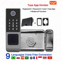 Waterproof Tuya Smart Lock Wifi Double Side Fingerprint Lock Outdoor Gate Digital Password Remote App Home Electronic Rim Lock