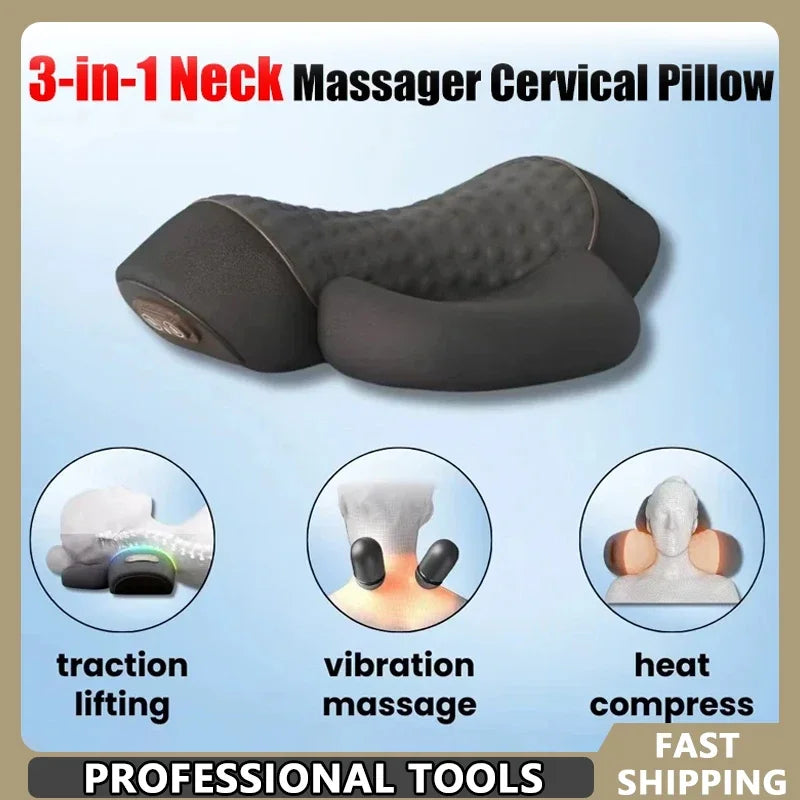 Electric Neck Massager Pillow with Heat Therapy & Deep Tissue Support Massage Cushion Tidesmit