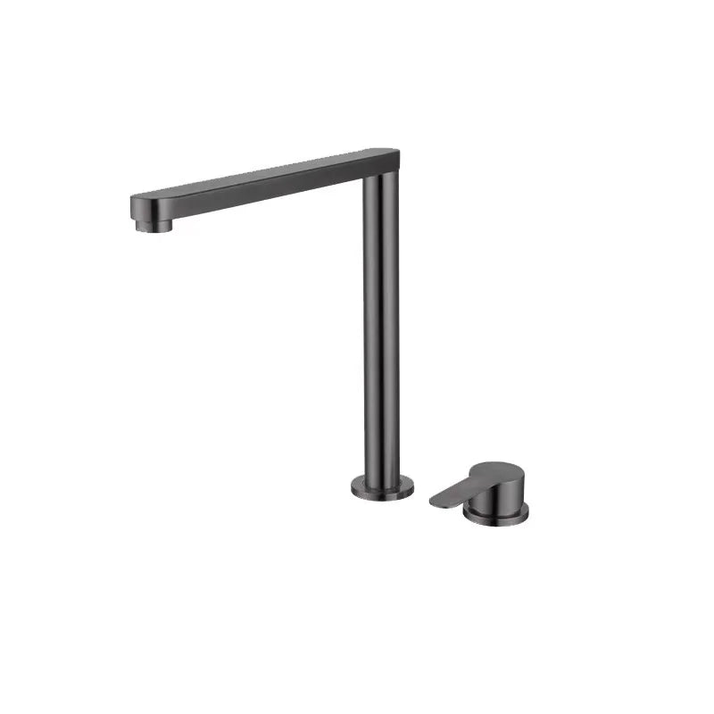 304 Stainless Steel Sink Faucet Hidden Lifting Folding Kitchen Faucet Hot and Cold Mixed Water Separate Sink Tap Dual Holes