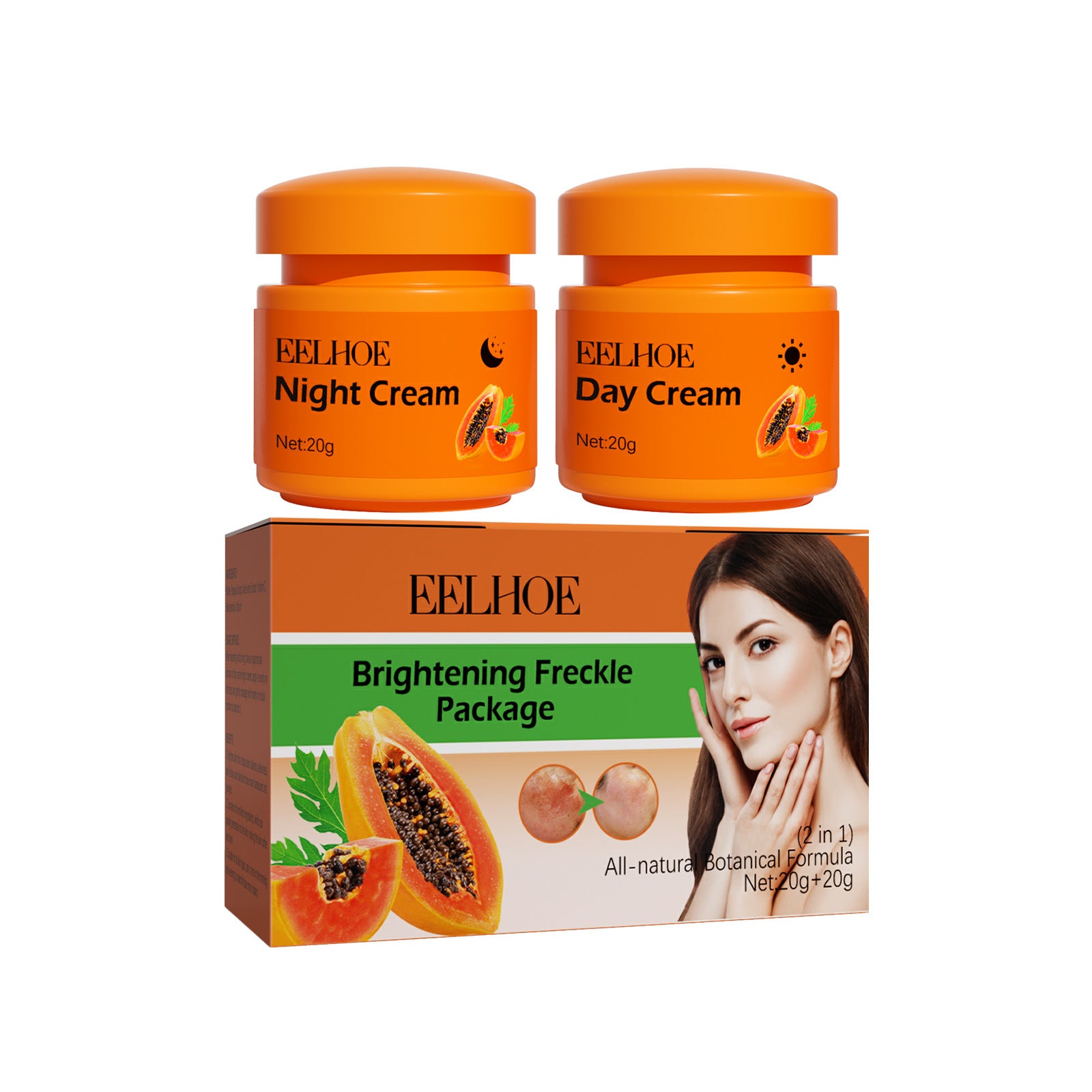 Tidesmit EELHOE papaya whitening freckle cream dark spot corrector for bright skin texture close-up