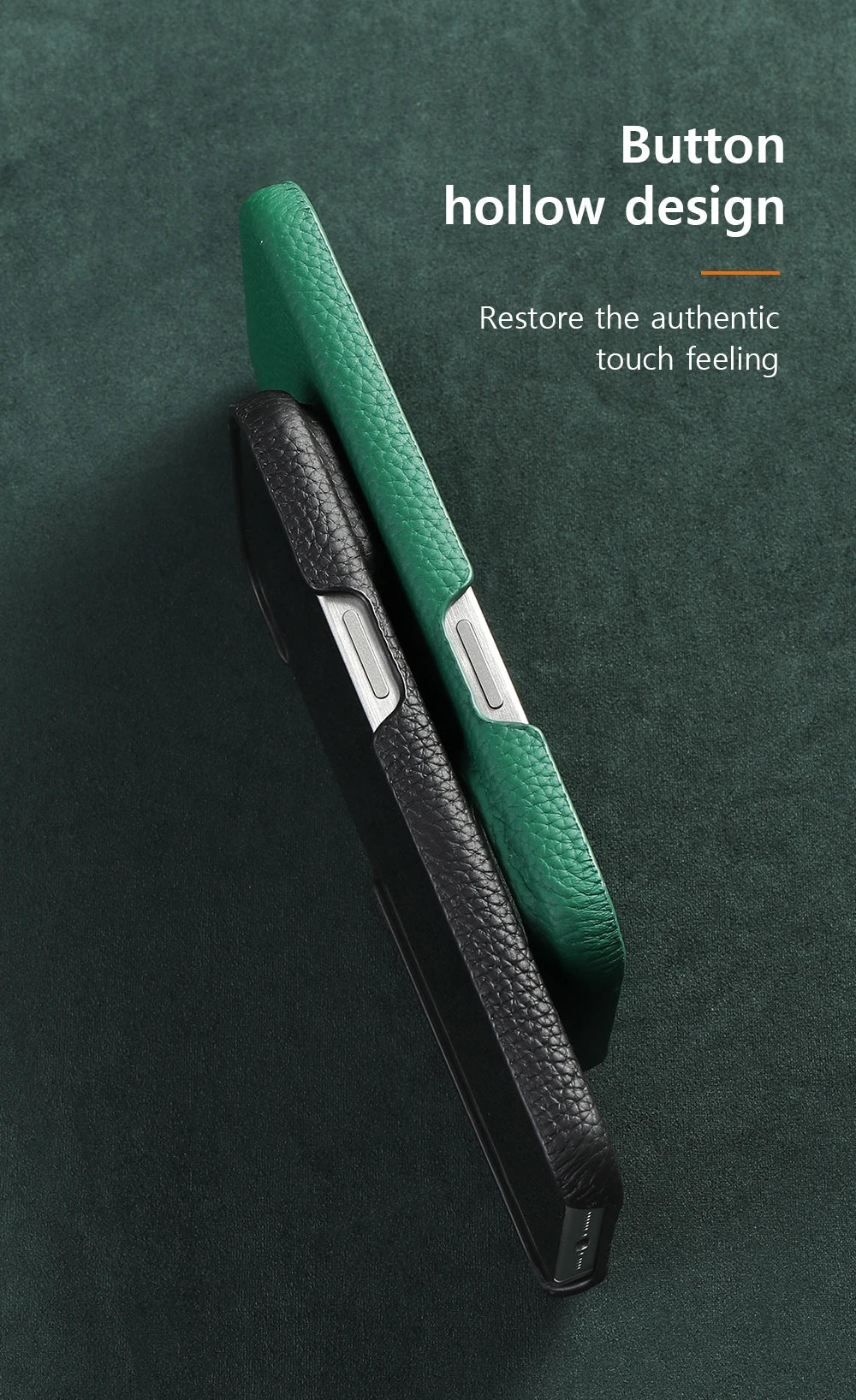 iPhone 16 Pro Max Genuine Leather Case | Slim Shock-Absorbing Cover Tidesmit