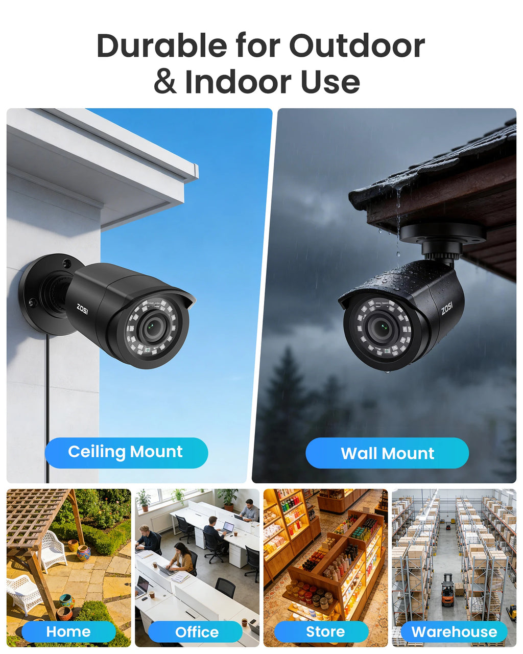 ZOSI 8CH CCTV System H.265+ 5MP Lite HD-TVI DVR kit 8 1080p 2MP Home Security Outdoor Night Vision Camera Video Surveillance Kit