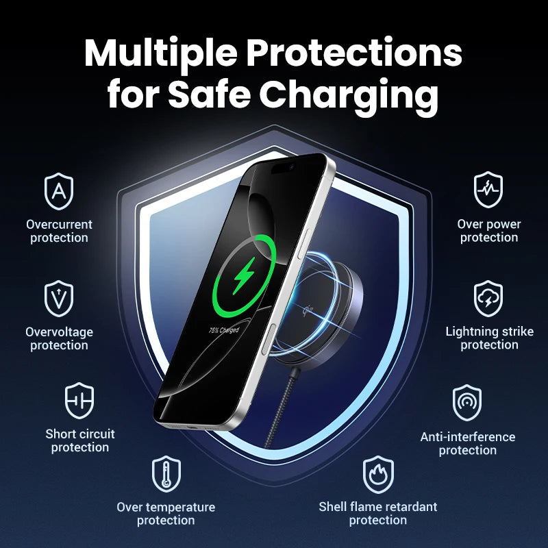 Wireless Charger for iPhone 16: Qi2 Certified MagSafe Compatible Pad Tidesmit