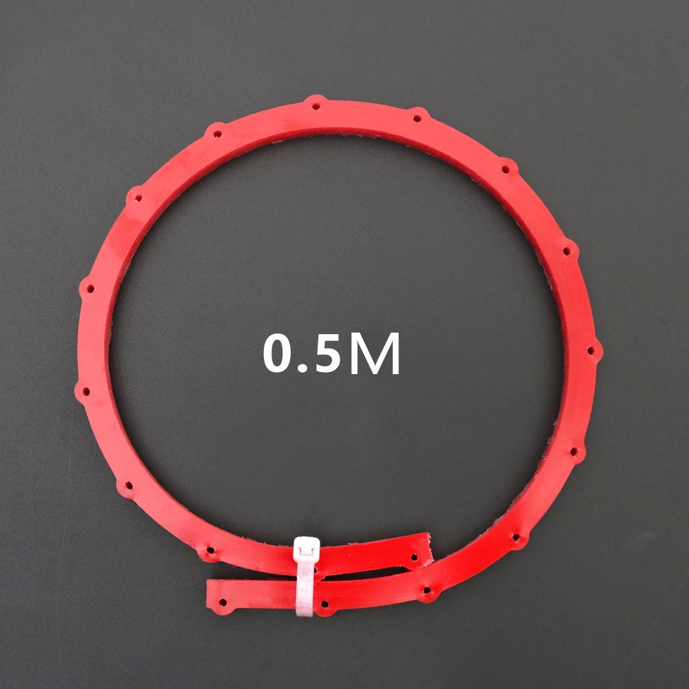Red circular profiling strip template labeled 0.5M with hinged locking piece
