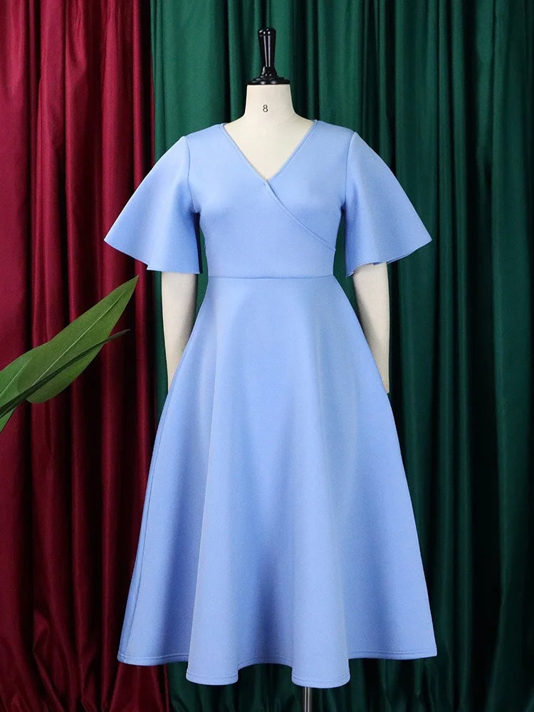 Wmstar Dresses for Women V Neck Elegant Fashion Party Maxi Dress New in Summer Fashion Clothes Wholesale Dropshipping S-3XL