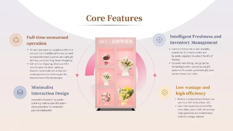 Tidesmit Smart Flower Vending Machine 100V-240V EU Plug 5-8 Bouquets