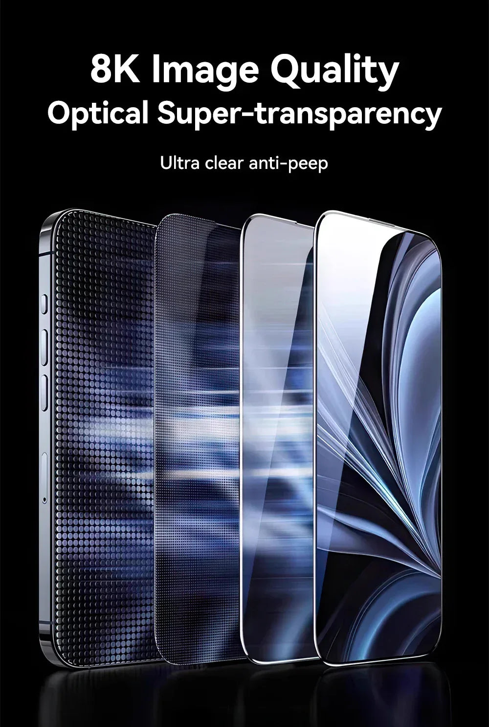 Anti-Spy Screen Protector for iPhone 17 Pro Max - 9H Tempered Glass Tidesmit