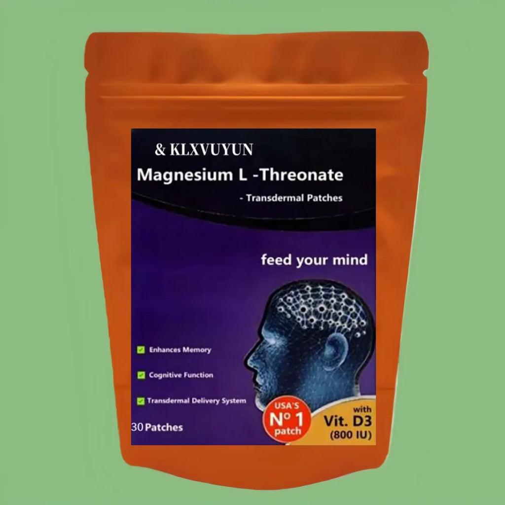 Magnesium L -threonate, Vitamin D3- Promotes Brain Health, Enhances Memory, Concentration & Cognition, Energy Transdermal Patch