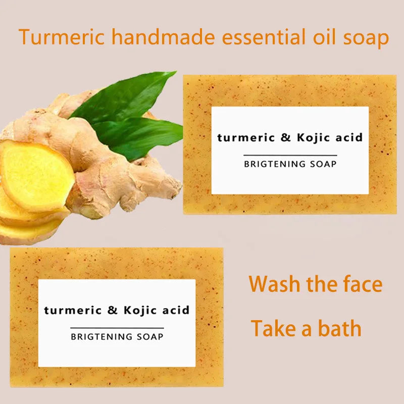 1PCS/2PCS/3PCS/5PCS Turmeric Soap Hand Made Face Soap Tender Skincare Beauty Body Cleaning Essential Oil Soap