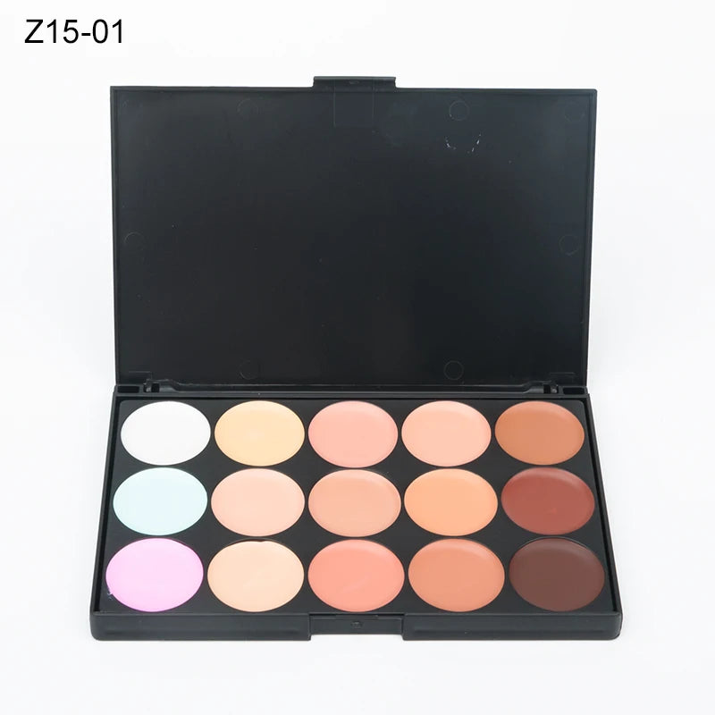 Tidesmit 15 color multifunction concealer palette texture close-up for waterproof face makeup coverage
