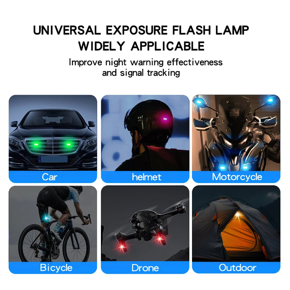 Wireless RGB LED Strobe Lights for Car - 8 Color Auto Warning Kit Tidesmit
