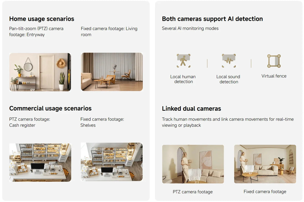 Xiaomi Smart Camera C300 Dual Lens PTZ 360° AI Detection 3 Million Pixels Full Color Night Vision WiFi 6 Home Security Mi Home C