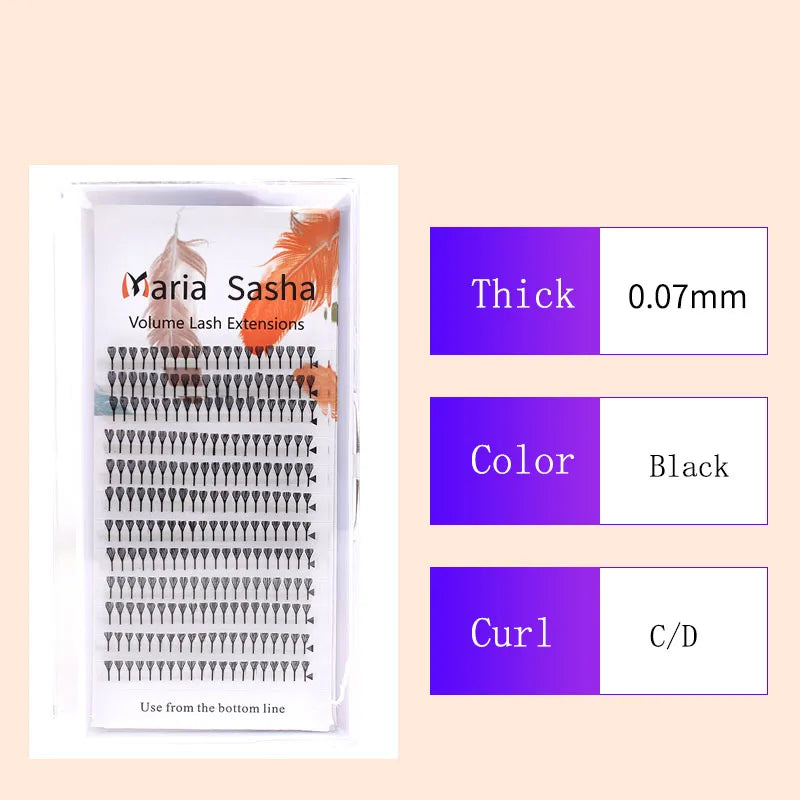 Manga Feather Spire Eyelash Extensions, 0.07mm D Curl Faux Lashes False Eyelashes Tidesmit