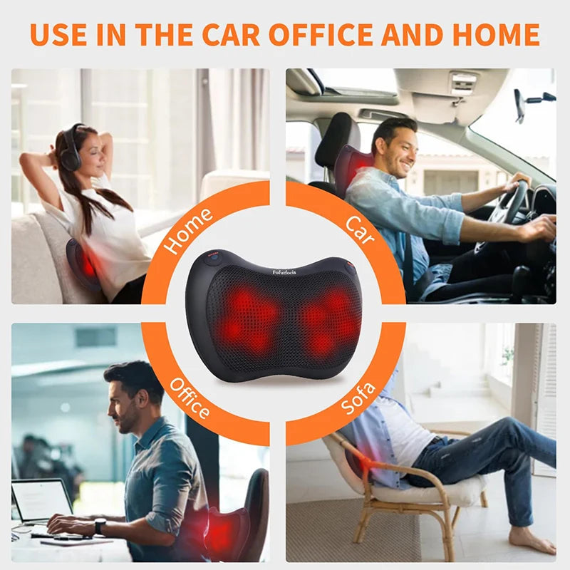 Electric Cervical Neck Massager with Heat Therapy & Spine Support Massage Cushion Tidesmit