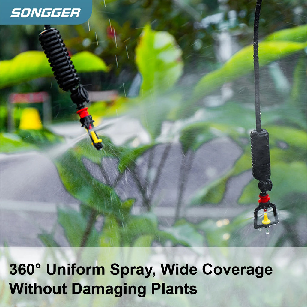Greenhouse Hanging Mist Sprayer 360° Rotating Irrigation Spray Nozzle Fogging Sprinkler Nozzle for Garden Irrigation