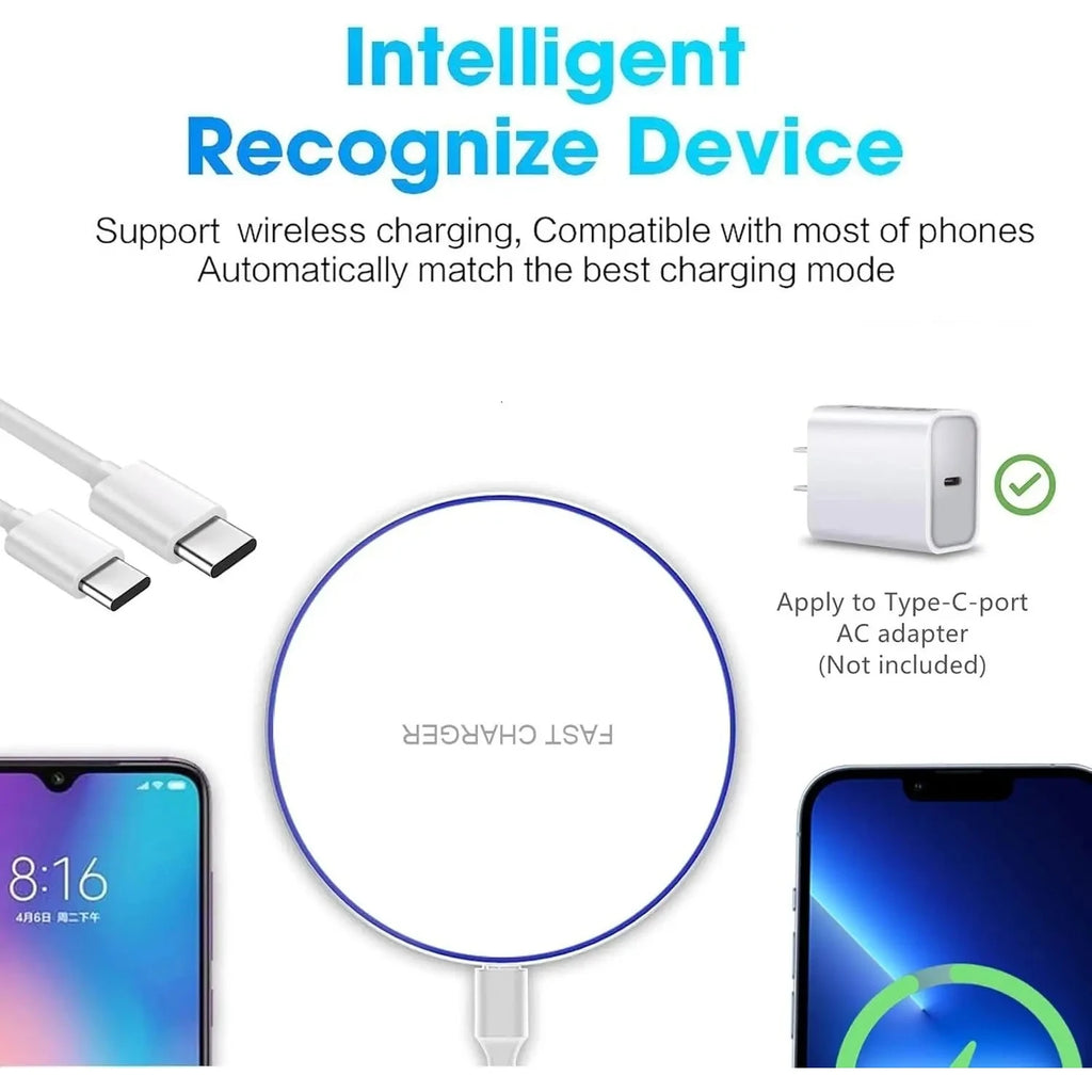 Wireless Charger Pad - Qi Certified Fast Charging Station Tidesmit