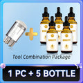 Scalp applicator liquid comb set with 5 serum bottles for portable hair loss treatment and nourishing scalp massage.