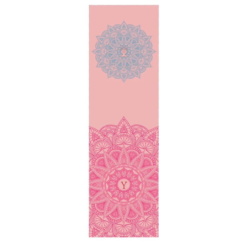 63*185cm Non-slip Yoga Mat Blanket Towel Gym Fitness Pilates Exercise Sports Travel Pattern Home Yoga Mat Cover Quick-drying