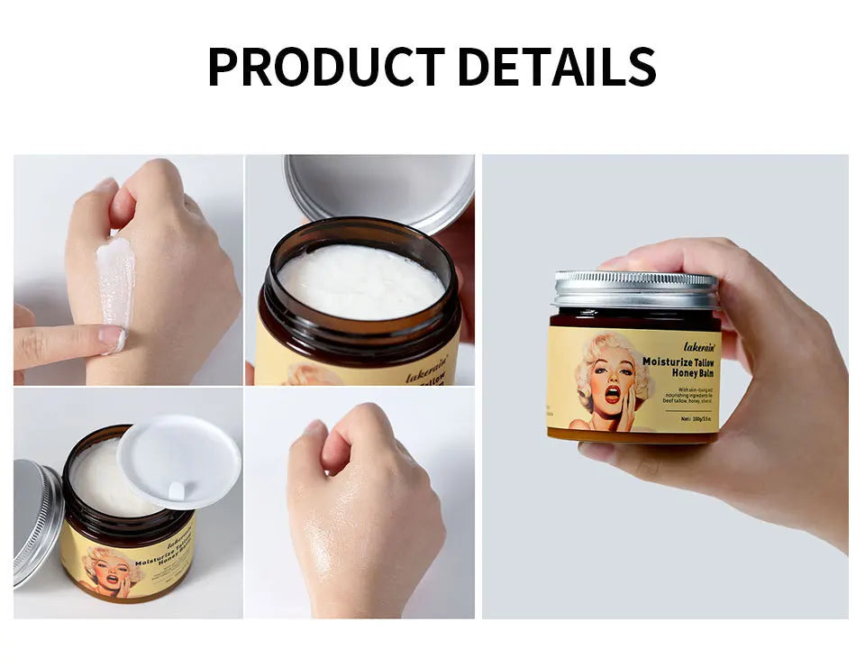 Beef Tallow And Honey Balm Moisturizing Whipped Beef Tallow Face Cream Body Lotion Grass Fed Grass Finished Face Cream Care