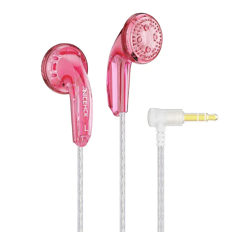 Tidesmit Wired Earbuds 15.4mm Dynamic Driver HiFi Bass Headphones Pink No Mic Tidesmit