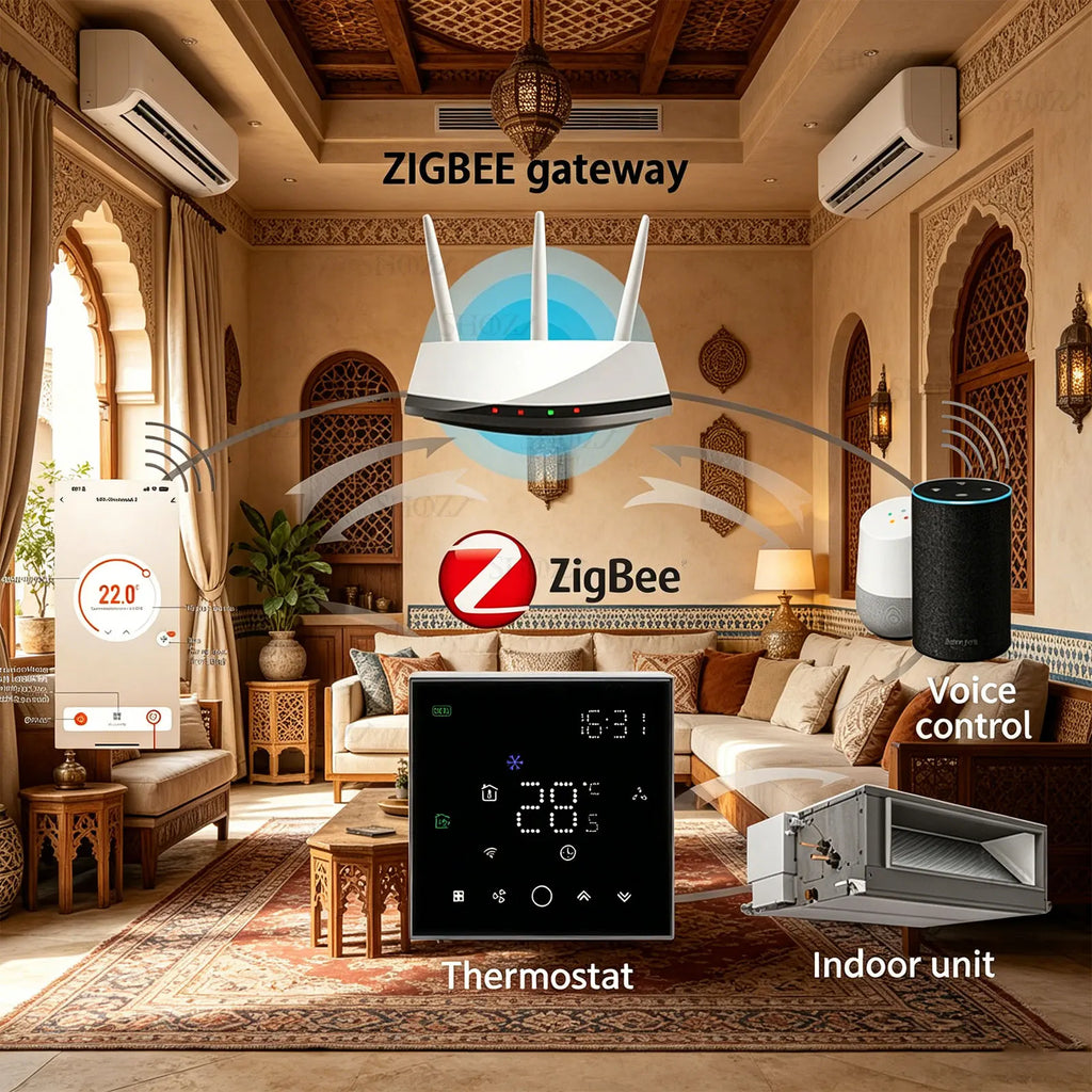 TUYA Zigbee Smart Thermostat for VRF/VAR Central Air Systems Wireless Smart Digital For Mitsubishi Electric Fujitsu Daikin