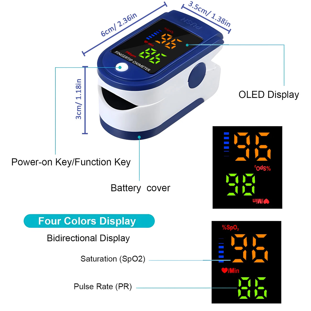 Digital Oximetre LED Display Medical Blood Oxygen Saturation Monitor Heart Rate Finger Pulse Oximetro de dedo