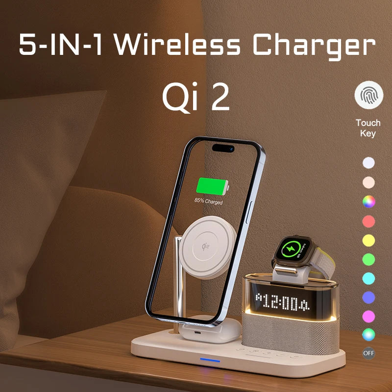 Tidesmit 3-in-1 Qi2 Wireless Charging Station for MagSafe Devices Tidesmit