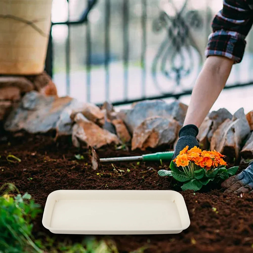 Water Tray Floor Flower Pot Tray 57.5*22.5*3.5cm Plastic Flower Pot Outdoor Garden Supplies Plant Rectangular Pot
