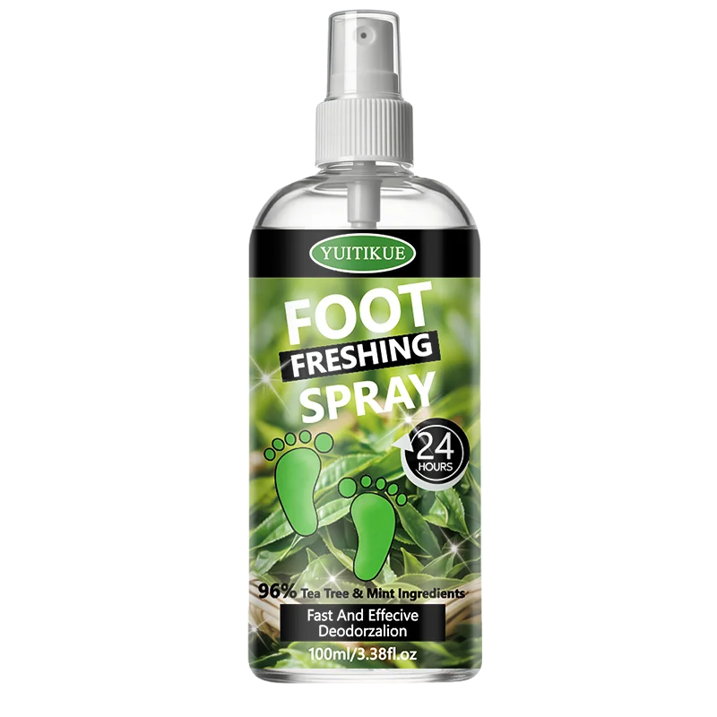 Tidesmit YUITIKUE Tea Tree Foot Freshing Spray, 100ml 24H antiperspirant for effective foot odor control.