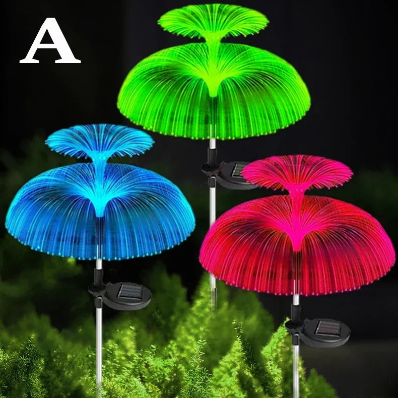Solar Outdoor Lights 7 Colors Changing Jellyfish Light Waterproof Solar Flowers Garden Lights for Yard Pathway Lawn Decoration