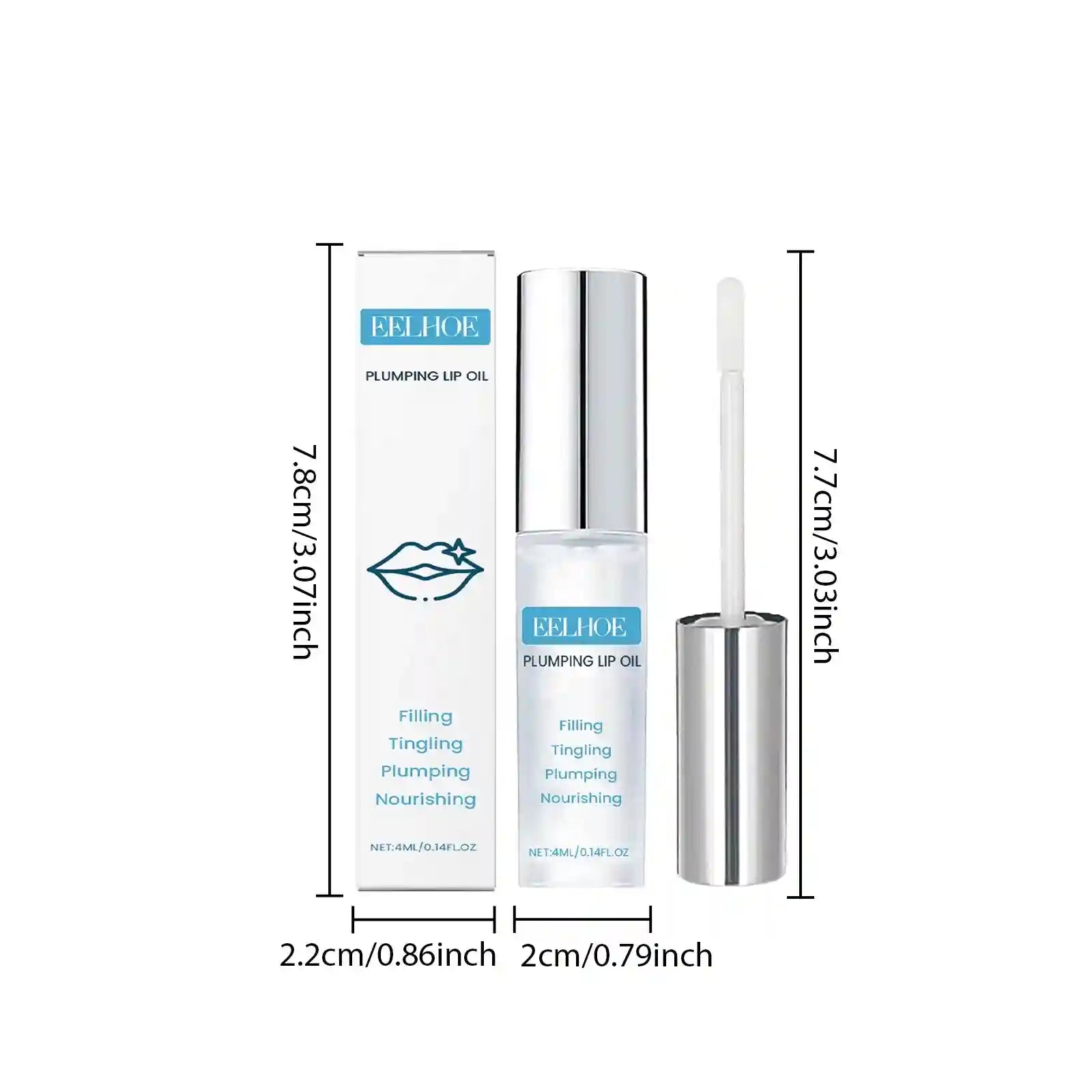 Plumping Lip Oil Moisturizing Gloss – Hydrating Lip Treatment by Tidesmit Lip Care 4ml Boxed Tidesmit