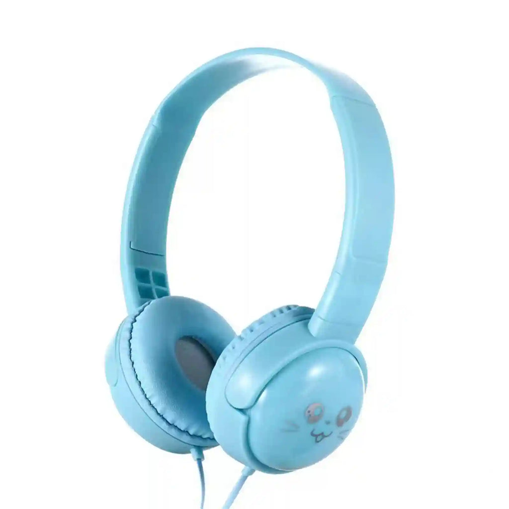 Wired Over-Ear Headphones for Kids with Mic, Adjustable Fit, Blue Tidesmit