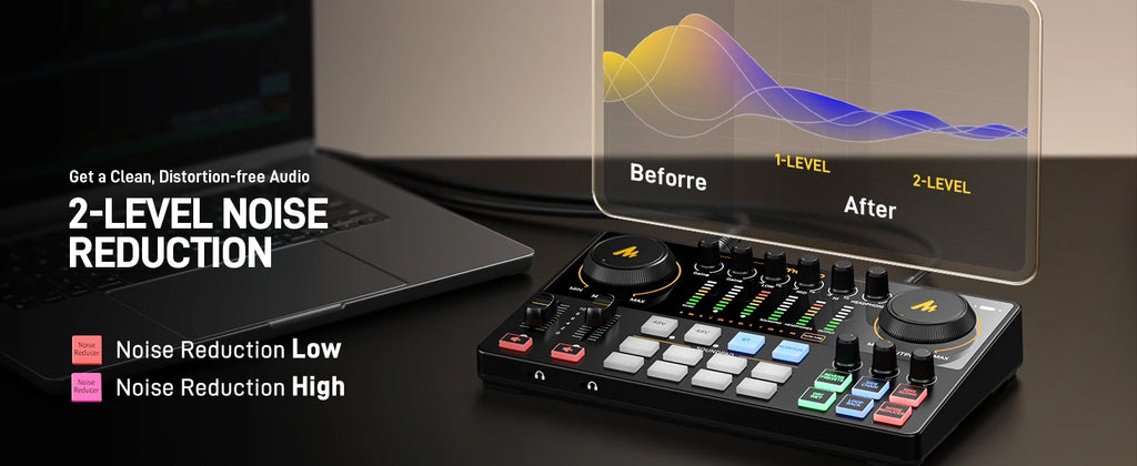 Podcast Audio Interface Mixer Tidesmit AME2 | Dual XLR Studio Console Tidesmit