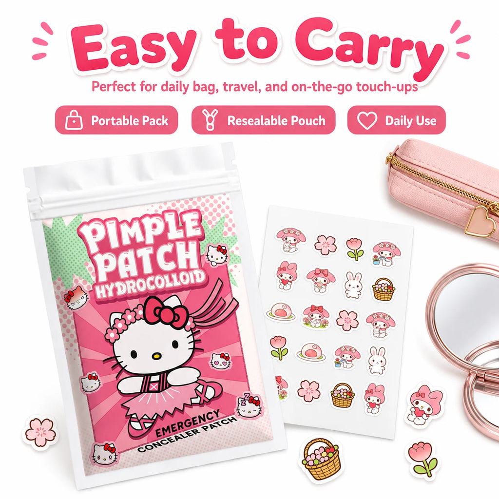 Cute Hello Kitty Acne Patch Hydrocolloid Pimple Stickers Waterproof Invisible for Girls Women