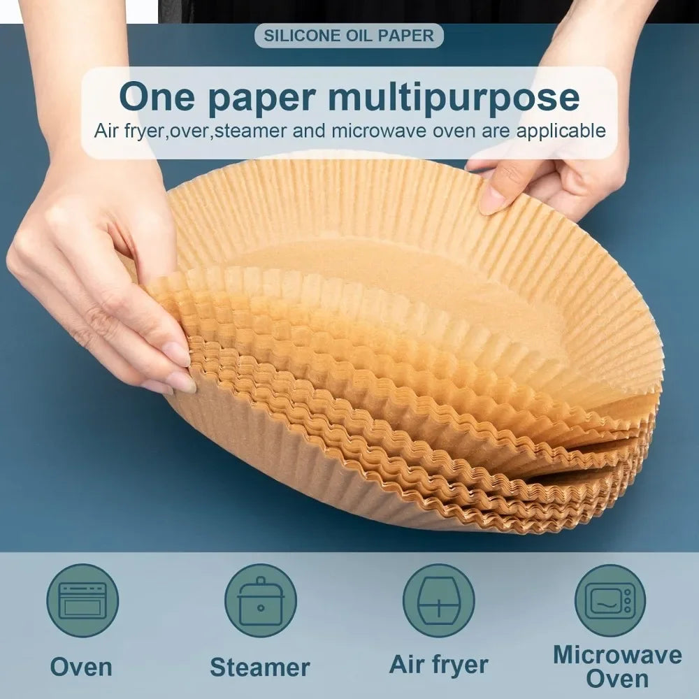50-500Pcs Air Fryer Disposable Paper Non-Stick Square Round Non-Stick Airfryer Baking Papers Air-Fryer Paper Liners Paper