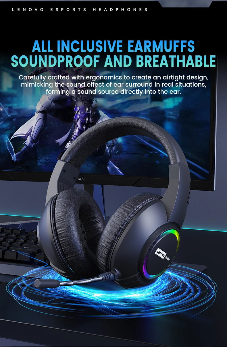 Wired Gaming Headset with 7.1 Surround Sound and RGB Lighting - E08 USB Tidesmit