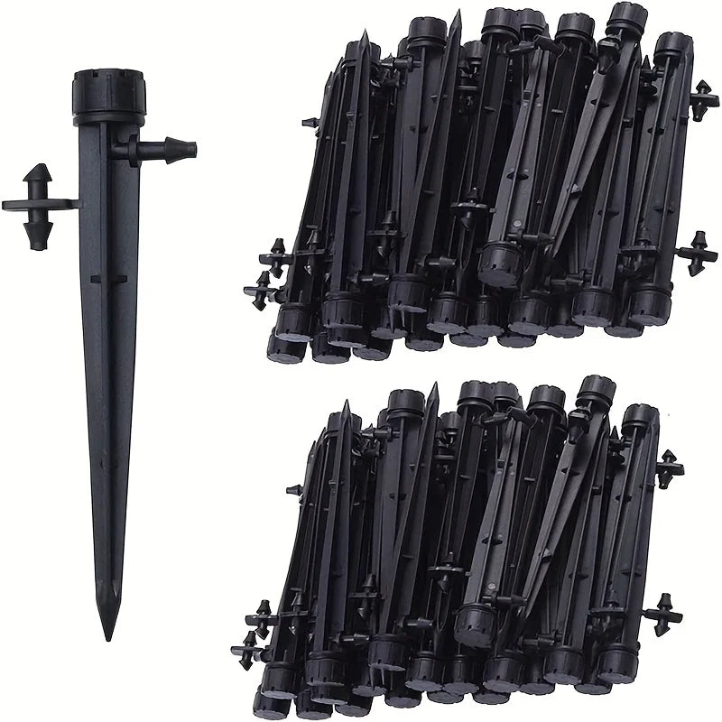 Drip Emitters Perfect for Tube PE Pipe,Adjustable 360 Degree Water Flow Irrigation Drippers on Stake for Flower Bed,Garden, Lawn