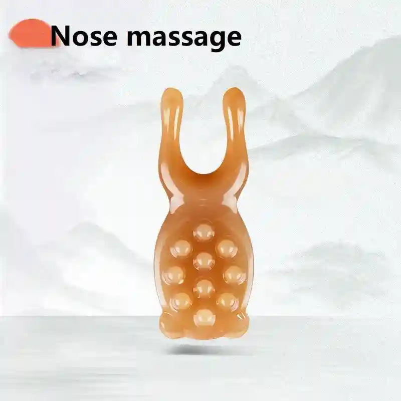 Gua Sha Facial Tool - Resin Ergonomic Face Massager for Muscle Relief Eye Massage Instrument Brown Tidesmit