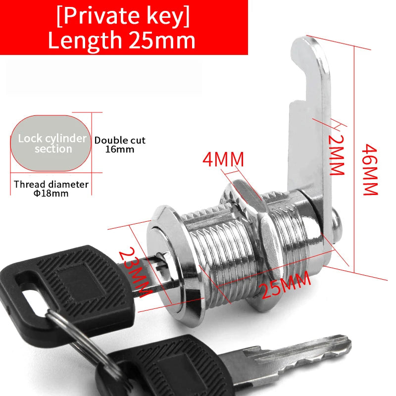 Tidesmit metal cylinder cabinet cam lock set with 2 keys for secure locker protection, image 47 of 48.